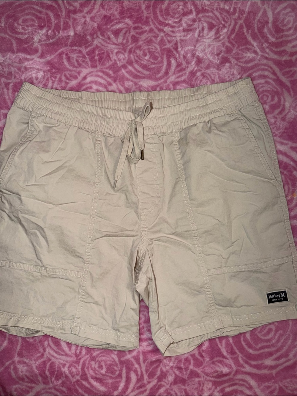 Hurley Beige/Tan Men's Drawstring Shorts